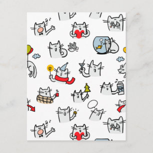 Carte D'accompagnement Chats amusants, lait et magie.