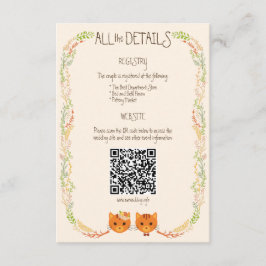 Carte D'accompagnement Chats de Forêt Whimsical (Crème) Mariage rustique