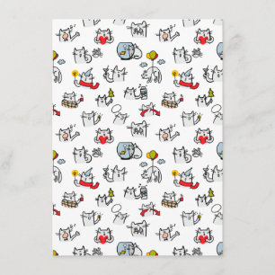 Carte D'accompagnement Chats drôles, lait et magie.