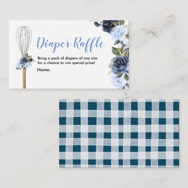 Carte D'accompagnement Chaudière Raffle Marine Floral Bientôt être jetée (Devant / Derrière)