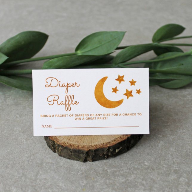 Carte D'accompagnement Chauffage Raffle Aquarelle Lune & Étoiles Baby sho (Créateur téléchargé)