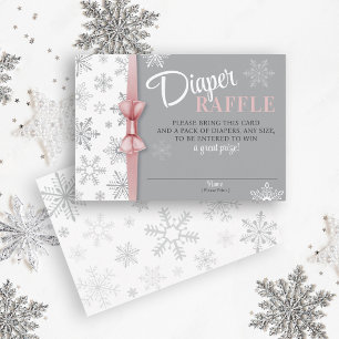 Carte D'accompagnement Chauffeur Raffle bébé Fille rose Grey Snowflake hi