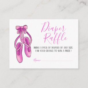 Carte D'accompagnement Chaussures Ballerina Rose   Baby shower Déchets