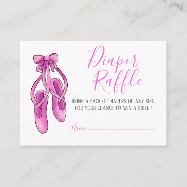 Carte D'accompagnement Chaussures Ballerina Rose | Baby shower Déchets (Devant)