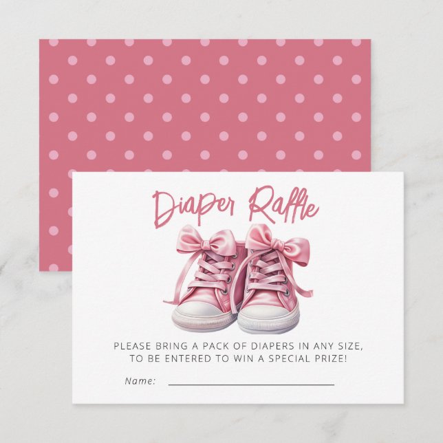 Carte D'accompagnement Chaussures de Bébé | Fille Rose Baby Shower Tirage (Devant / Derrière)