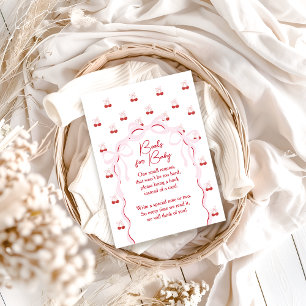 Carte D'accompagnement Chercher sur le Baby shower de la corbeille rose s