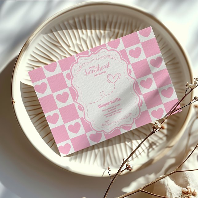 Carte D'accompagnement Chérie rose Valentine's Day Diapper Raffle (Créateur téléchargé)