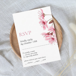 Carte D'accompagnement Cherry Blossom Japon Élégant Floral moderne RSVP