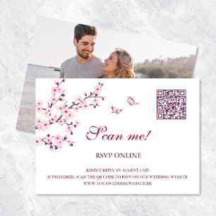 Carte D'accompagnement Cherry Blossoms RSVP en ligne   Code QR