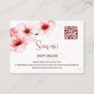 Carte D'accompagnement Cherry Blossoms RSVP en ligne   QR Code Enboîtier 
