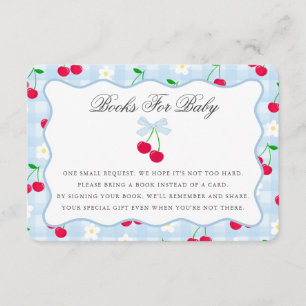 Carte D'accompagnement Cherry Sweet Blue Coquette Books for Baby Card