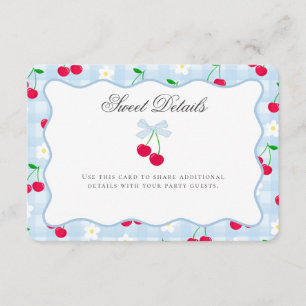 Carte D'accompagnement Cherry Sweet Blue Coquette Détails de la boîte Ins
