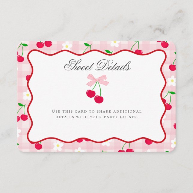 Carte D'accompagnement Cherry Sweet Rose Coquette Détails de la boîte Ins (Devant)
