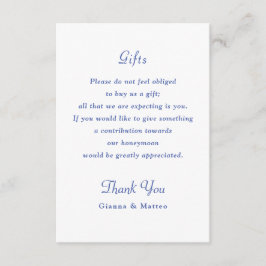 Carte D'accompagnement Cherub Blue Wedding Suite Details Gift Honeyfund