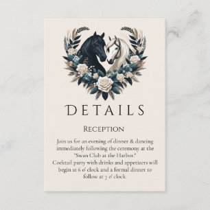 Carte D'accompagnement Chevaux de mariage campagnard en amour