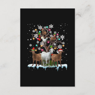 Carte D'accompagnement Chèvre de Noël sur arbre Père Noël Chèvre Lover