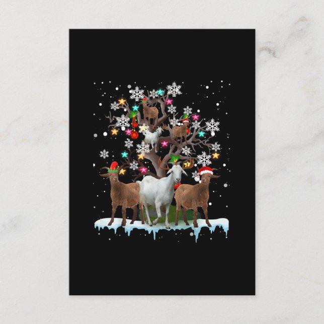 Carte D'accompagnement Chèvre de Noël sur arbre Père Noël Chèvre Lover (Devant)