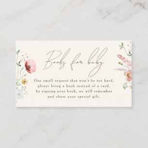 Carte D'accompagnement Chic Boho Fleur sauvage Baby showers Livres Pour B