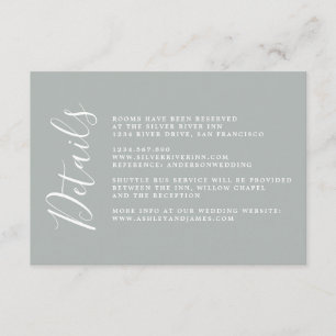 Carte D'accompagnement Chic Calligraphie Grey Détails du Mariage