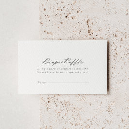 Carte D'accompagnement Chic calligraphie Silver Diaper Raffle Ticket