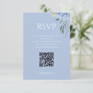 Carte D'accompagnement Chic Carton de réponse de mariage à l'hortensia bl