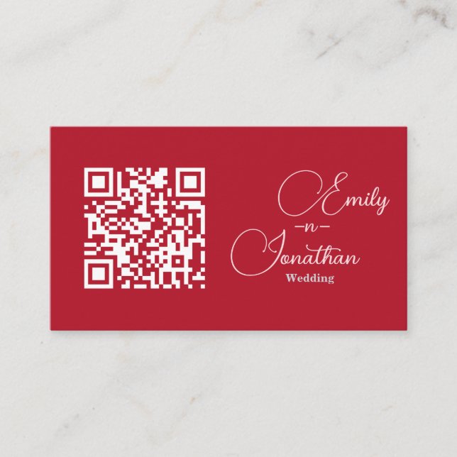 Carte D'accompagnement Chic Editorial Deep Red Compact Size Wedding (Devant)