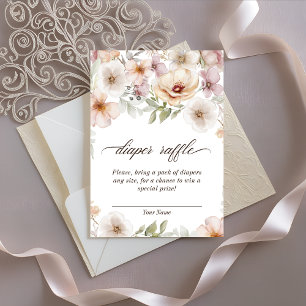Carte D'accompagnement Chic Floral Baby in Bloom Watercolor Déchets Raffl