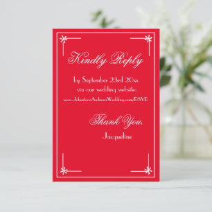 Carte D'accompagnement Chic Mariage Rouge Romantique Réponse RSVP Écritur