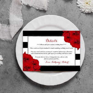 Carte D'accompagnement Chic Moderne Luxe Mariage Collection - Roses rouge