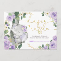 Chic Purple Floral Elephant Douche Raffle