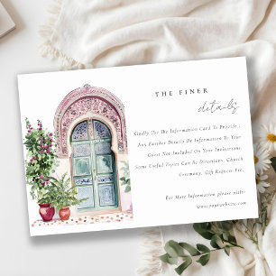 Carte D'accompagnement Chic Tropical Marocain Doorway Mariage détails