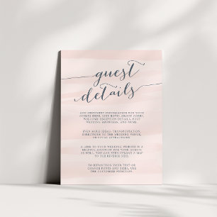 Carte D'accompagnement Chiffon Watercolor Guest Details Card   Blush