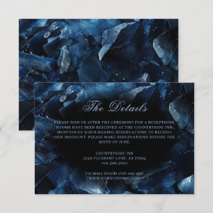 Carte D'accompagnement Chiffres de sorcière bleu foncé Boho Mariage noir