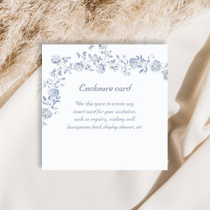 Carte D'accompagnement Chinoiserie Blue Floral Fête des mariées