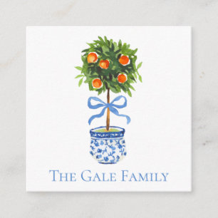 Carte D'accompagnement Chinoiserie Orange Topiary, Ginger Jar Custom