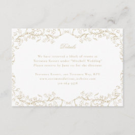 Carte D'accompagnement Chinoiserie romantique Mariage d'or français