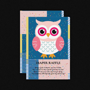 Carte D'accompagnement Chouette rose mignonne Baby shower boisé neutre pa