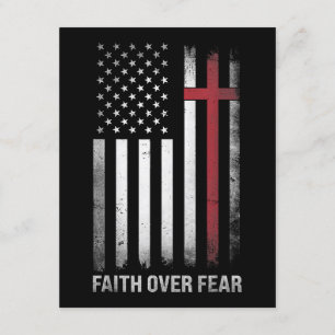 Carte D'accompagnement Christian US USA Drapeau américain Christ Faith su