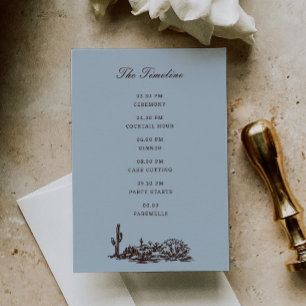 Carte D'accompagnement Chronologie de mariage de ranch Western romantique