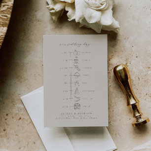 Carte D'accompagnement Chronologie du Mariage de tonalité neutre Ordre de