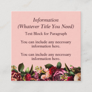 Carte D'accompagnement Chrysanthème romantique