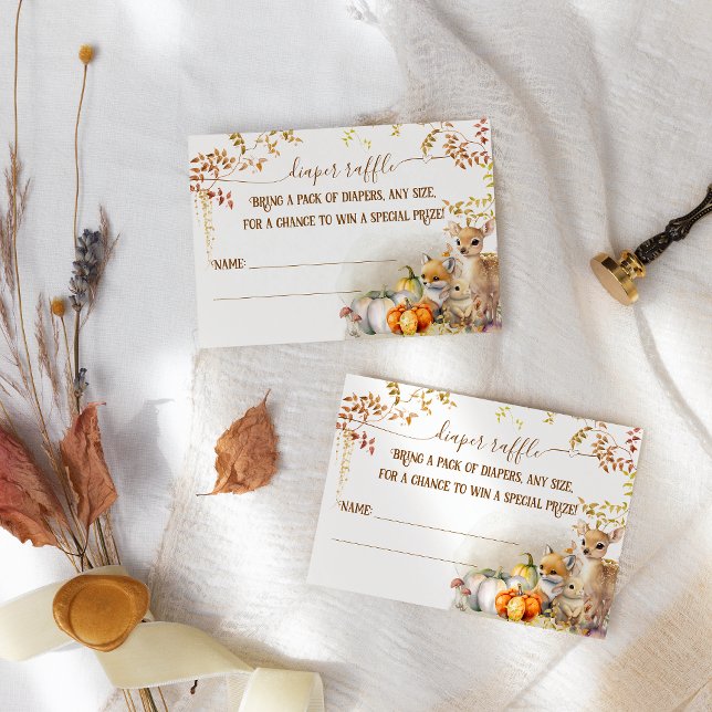 Carte D'accompagnement Chute Baby shower Citrouille de bois  Déchets (Créateur téléchargé)