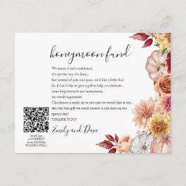 Carte D'accompagnement Chute Lune de miel souhait QR CODE