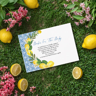 Carte D'accompagnement Ciao Baby Carrelage Bleu Italien Citrons Baby Show