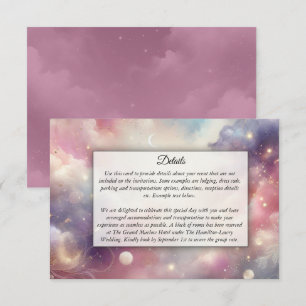 Carte D'accompagnement Ciel de poussière d'étoiles célestes scintillantes