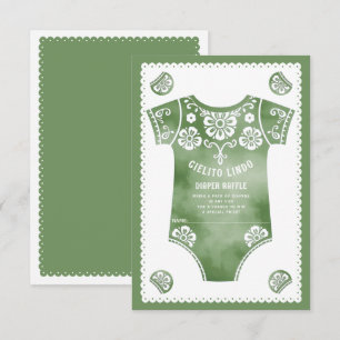 Carte D'accompagnement Cielito Lindo baby shower vert Déchets Raffle
