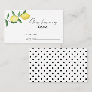 Carte D'accompagnement Citron - devine combien de baisers jeu de mariage