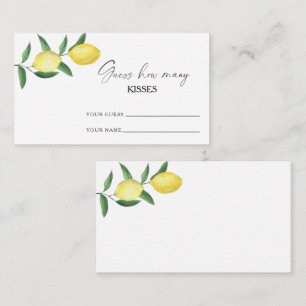 Carte D'accompagnement Citron - devine combien de baisers jeu de mariage