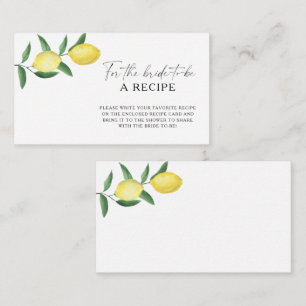Carte D'accompagnement Citron - Recette pour la future mariée