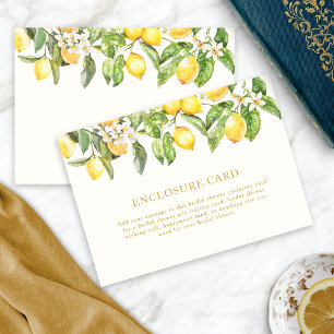 Carte D'accompagnement Citrons Floraux Aquarelle